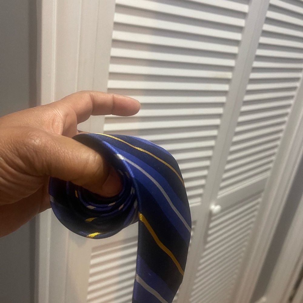 Polo by Ralph Lauren Navy and Gold Striped Tie